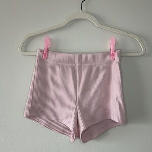 Pink Ribbed Women's Shorts